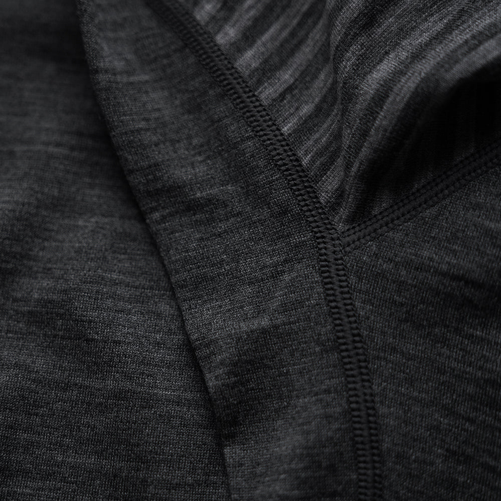 Isobaa | Mens Merino 200 Zip Neck Hoodie (Stripe Smoke/Charcoal) | The ultimate 200gm Merino wool hoodie.