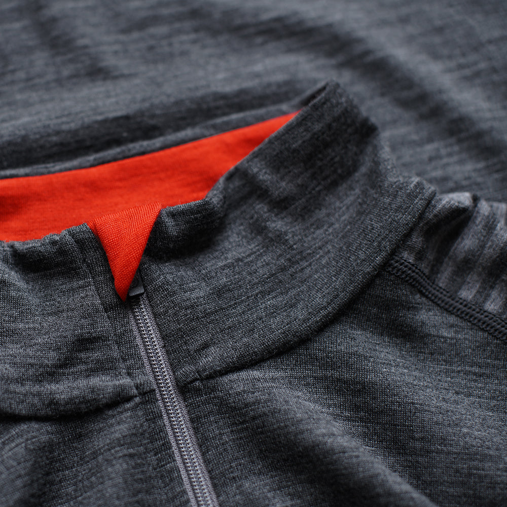 Isobaa | Mens Merino 200 Long Sleeve Zip Neck (Stripe Smoke/Charcoal) | Experience the best of 200gm Merino wool with this ultimate half-zip top – your go-to for challenging hikes, chilly bike commutes, post-workout layering, and unpredictable weather.
