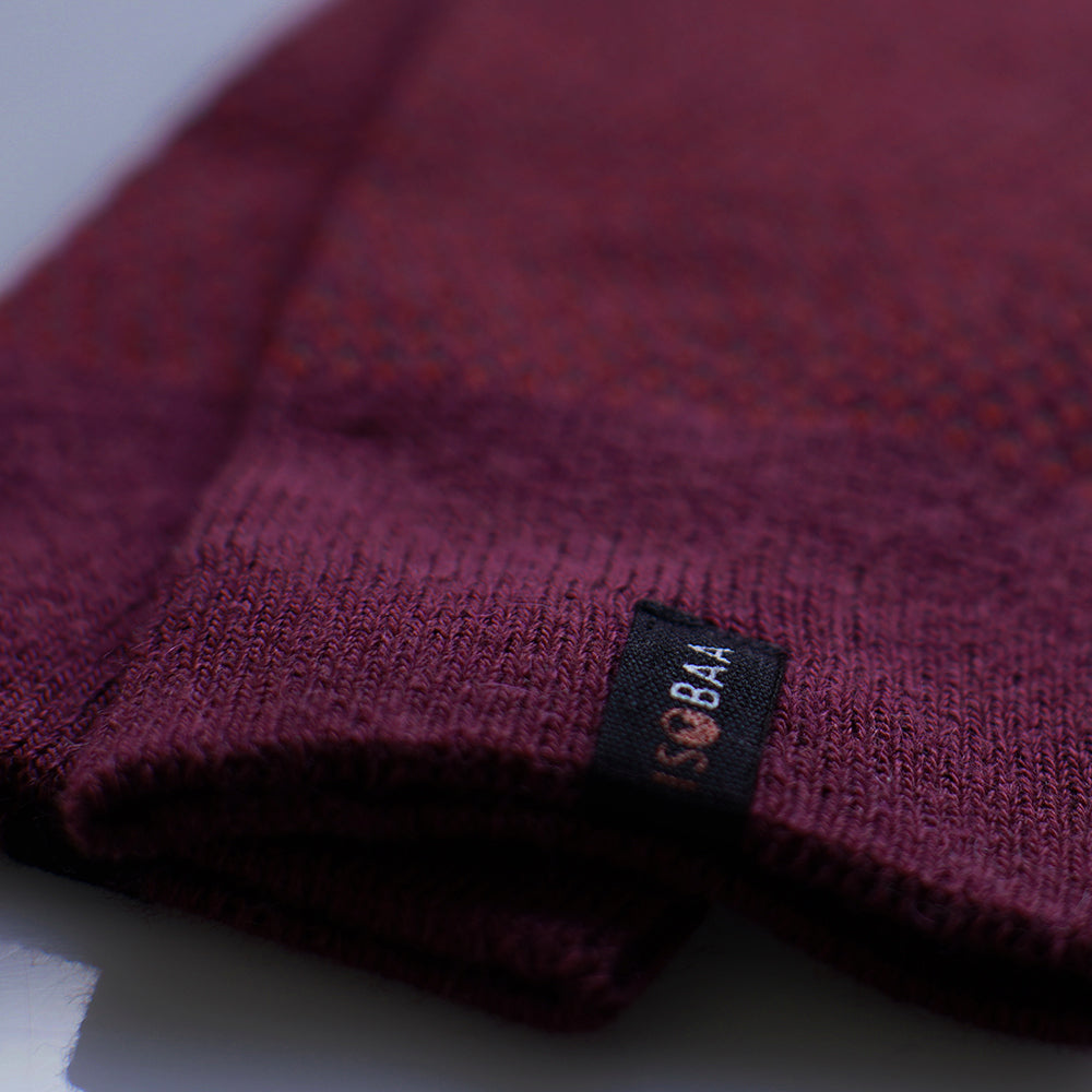 Isobaa | Merino Blend Moss Stitch Socks (Wine/Red) | Isobaa's Merino blend moss-stitch socks are a must-have addition to your sock drawer with their cosy texture and natural Merino wool benefits.