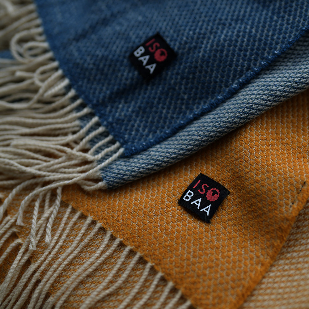 Isobaa | Merino Honeycomb Throw (Petrol) | Our Merino Honeycomb throw is made from our super-soft extra-fine Merino wool.