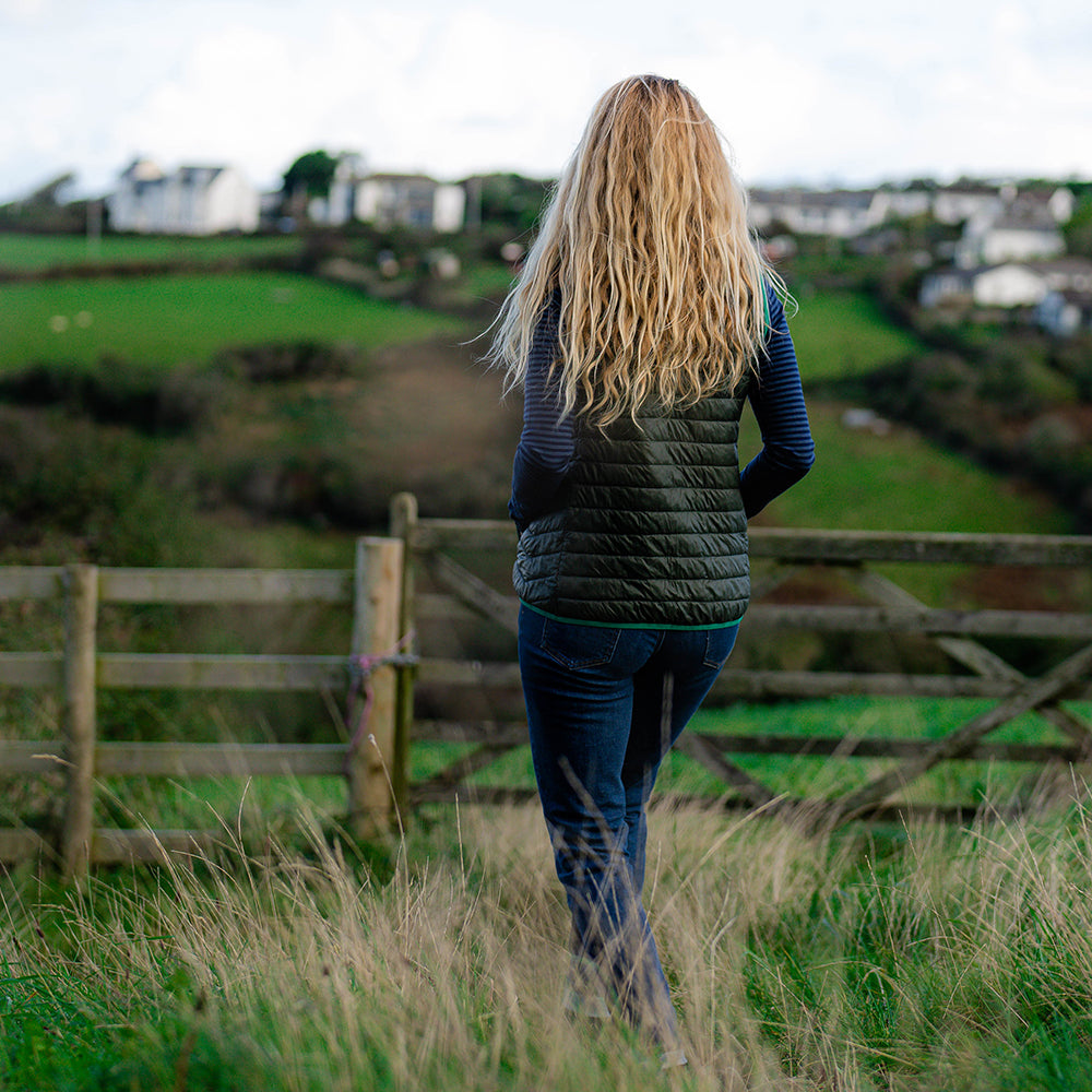 Isobaa | Womens Merino Wool Insulated Gilet (Forest/Green) | Fight the chill with our innovative Merino gilet. | Model: Amy