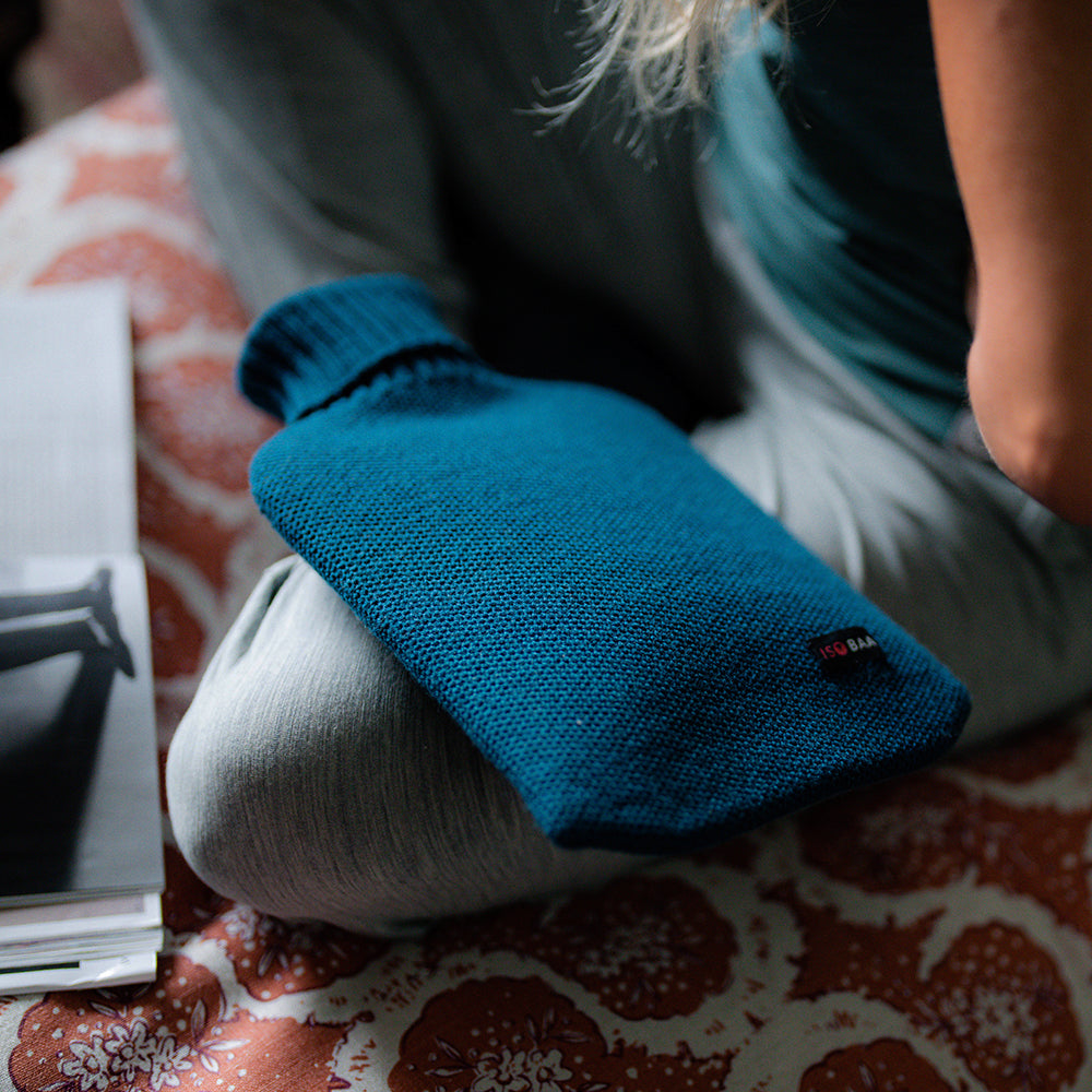 Isobaa | Merino Honeycomb Shawl (Petrol) | Chase away the chill in style with Isobaa's extra-fine Merino shawl.