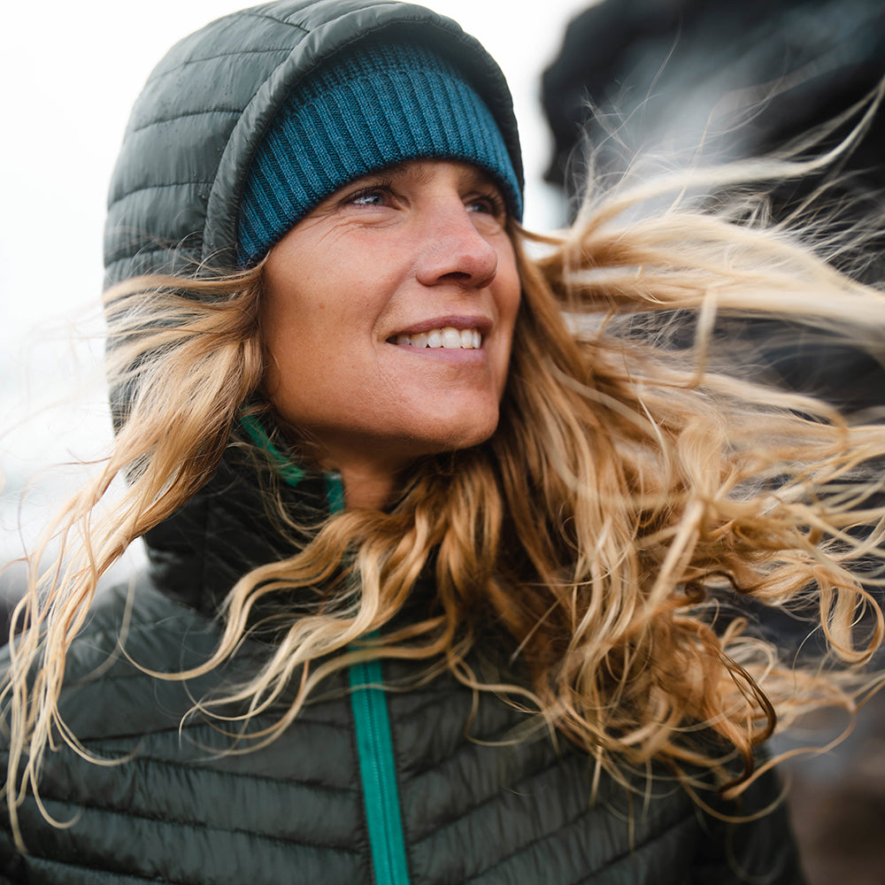 Isobaa | Womens Merino Wool Insulated Jacket (Forest/Green) | Innovative and sustainable design with our Merino jacket. | Model: Amy