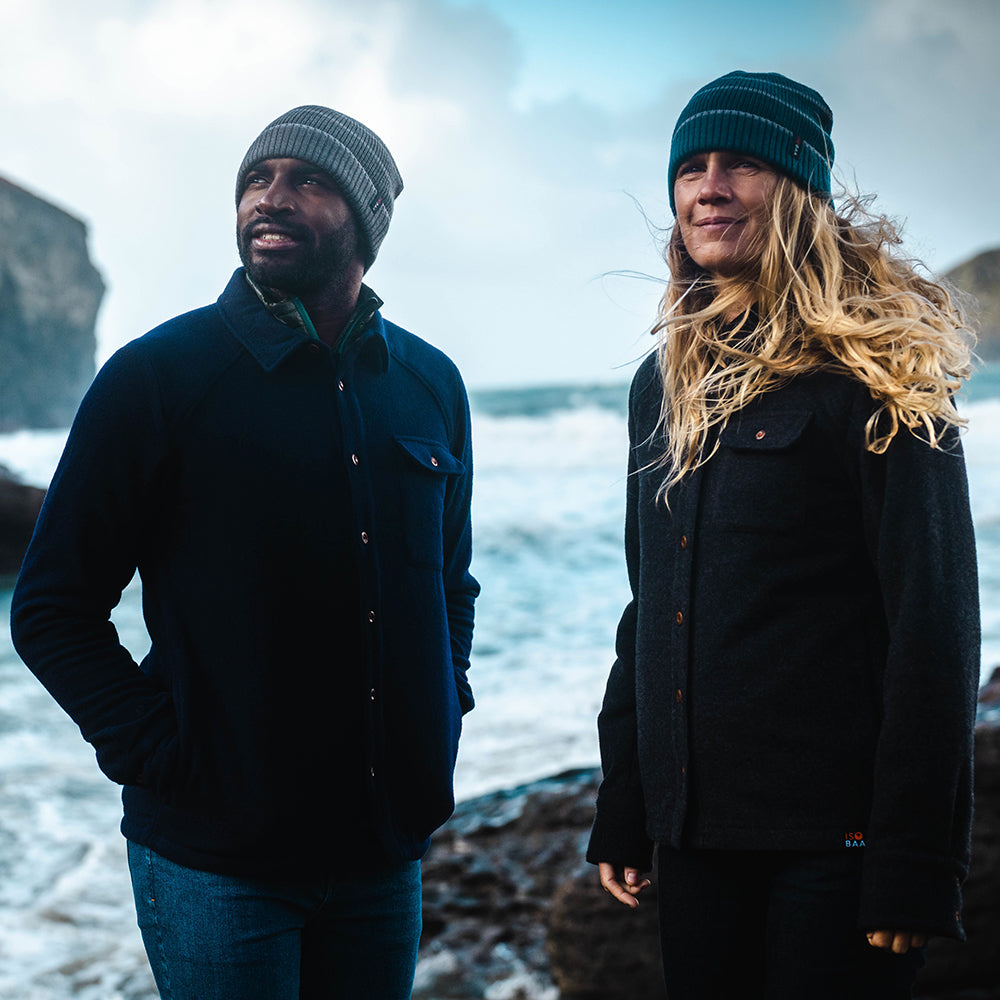 Isobaa | Merino Stripe Beanie (Smoke/Charcoal) | Wrap yourself in cosy warmth with Isobaa's Merino beanie.