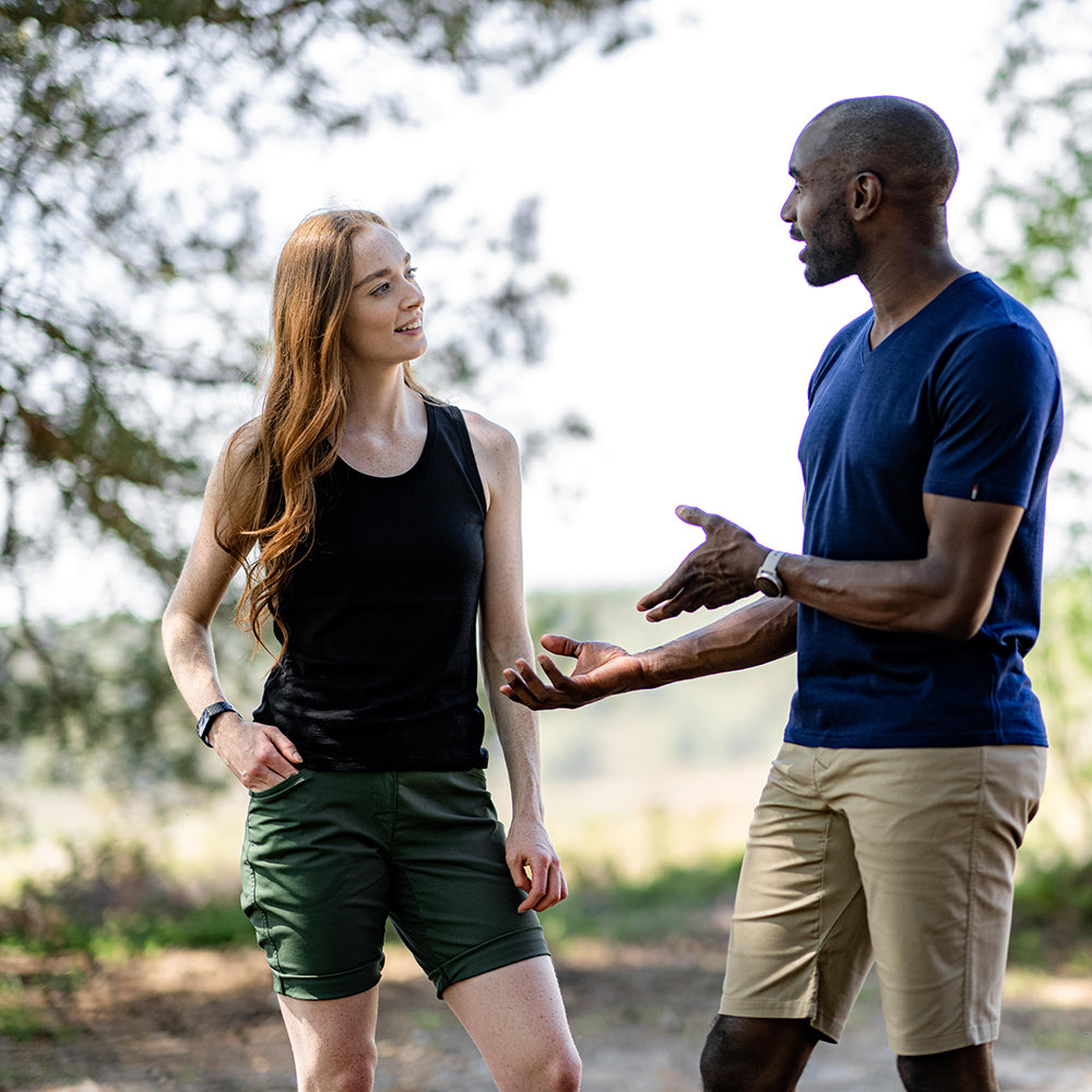 Isobaa | Womens Merino 150 Vest (Black) | Be ready for any adventure with Isobaa's superfine Merino sleeveless Vest. | Model: Sophie