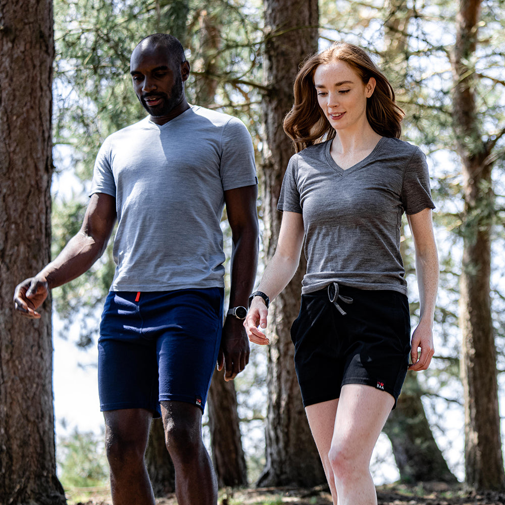 Isobaa | Womens Merino 200 Shorts (Black) | Our premium 200gm Merino wool shorts are ideal for exercise, post-workout relaxation, weekend lounging, errands, or tackling your daily routines – experience unmatched softness, natural temperature regulation, and odour-resistance. | Model: Sophie