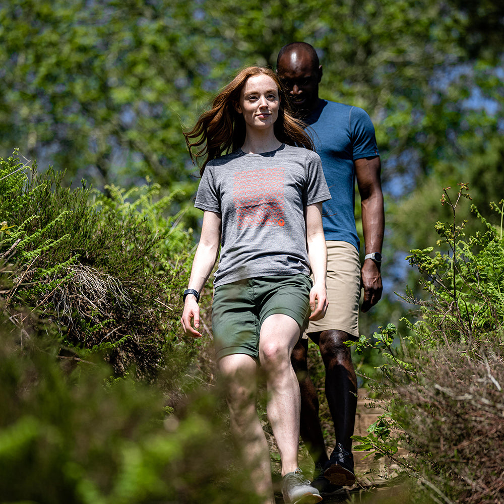 Isobaa | Womens Merino 150 Odd One Out Tee (Charcoal) | Gear up for everyday adventures, big and small, with Isobaa's superfine Merino Tee. | Model: Sophie