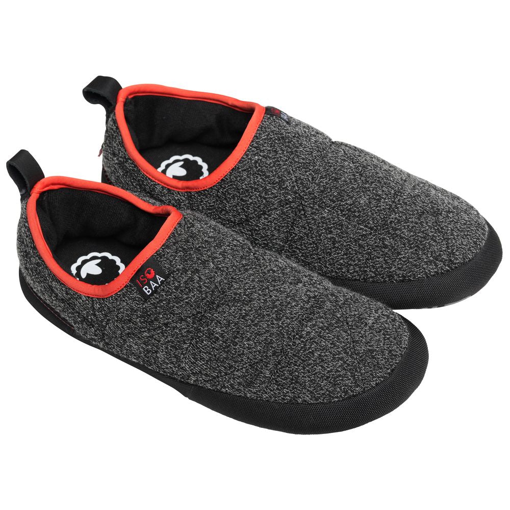 Isobaa | Merino Blend Travel Slippers (Black Melange) | Slip into ultimate comfort after a long day with Isobaa's Merino travel slippers.