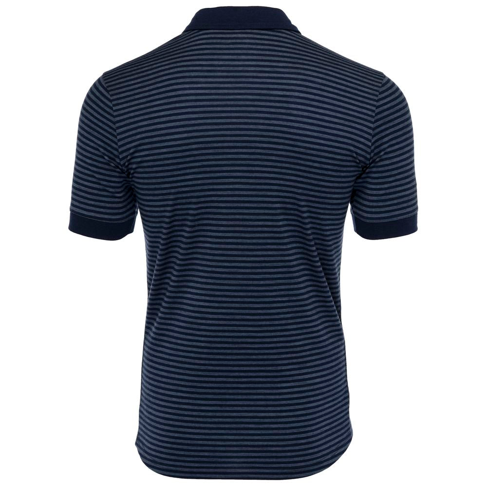 Isobaa | Mens Merino 180 Short Sleeve Polo Shirt (Stripe Navy/Denim) | The ultimate Merino wool polo – perfect for weekend hikes, bike commutes, post-adventure coffee stops, office days, and everything in-between.