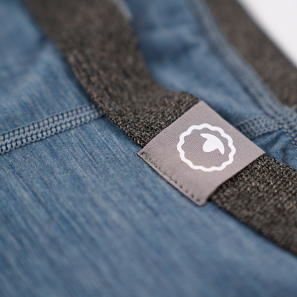 Isobaa | Mens Merino Blend 160 Fly Trunks (Ocean Melange) | Ultimate everyday comfort with our Fly Trunks crafted from a superfine Merino blend.