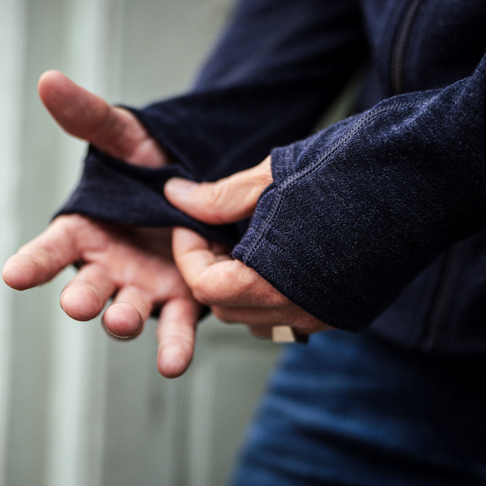 Isobaa | Mens IsoSoft 240 Hoodie (Navy) | For chilly trailheads, post-workout cool-downs, and cosy weekends. | Model: Leighton