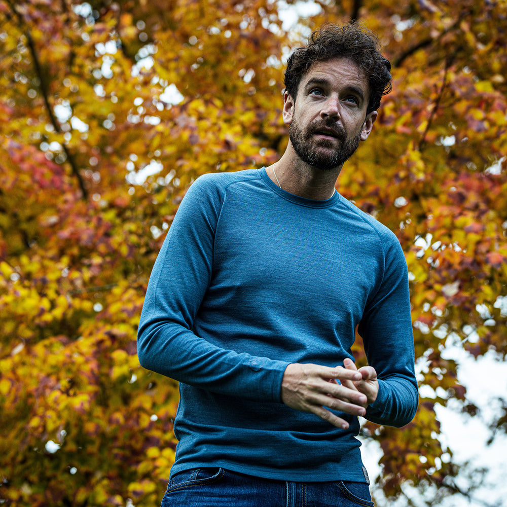 Isobaa | Mens IsoSoft 180 Long Sleeve Crew (Teal) | The ultimate adventure top. | Model: Leighton