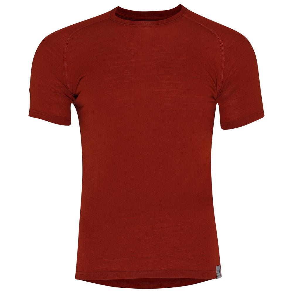 Isobaa | Mens IsoSoft 180 Short Sleeve Crew (Burnt Orange) | Performance-driven Merino short-sleeved top.