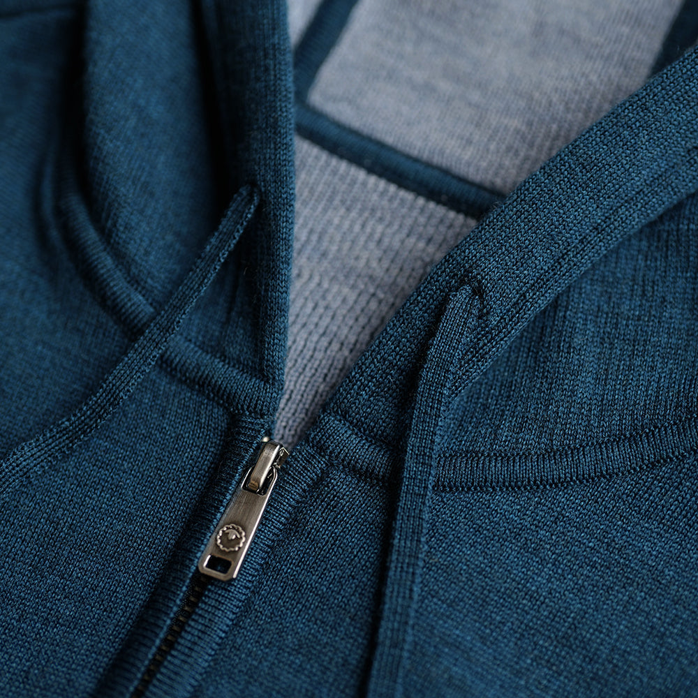 Isobaa | Mens LUX Hoodie (Petrol/Sky) | Discover the pinnacle of comfort with Isobaa's 100% Merino double-knit hoodie.