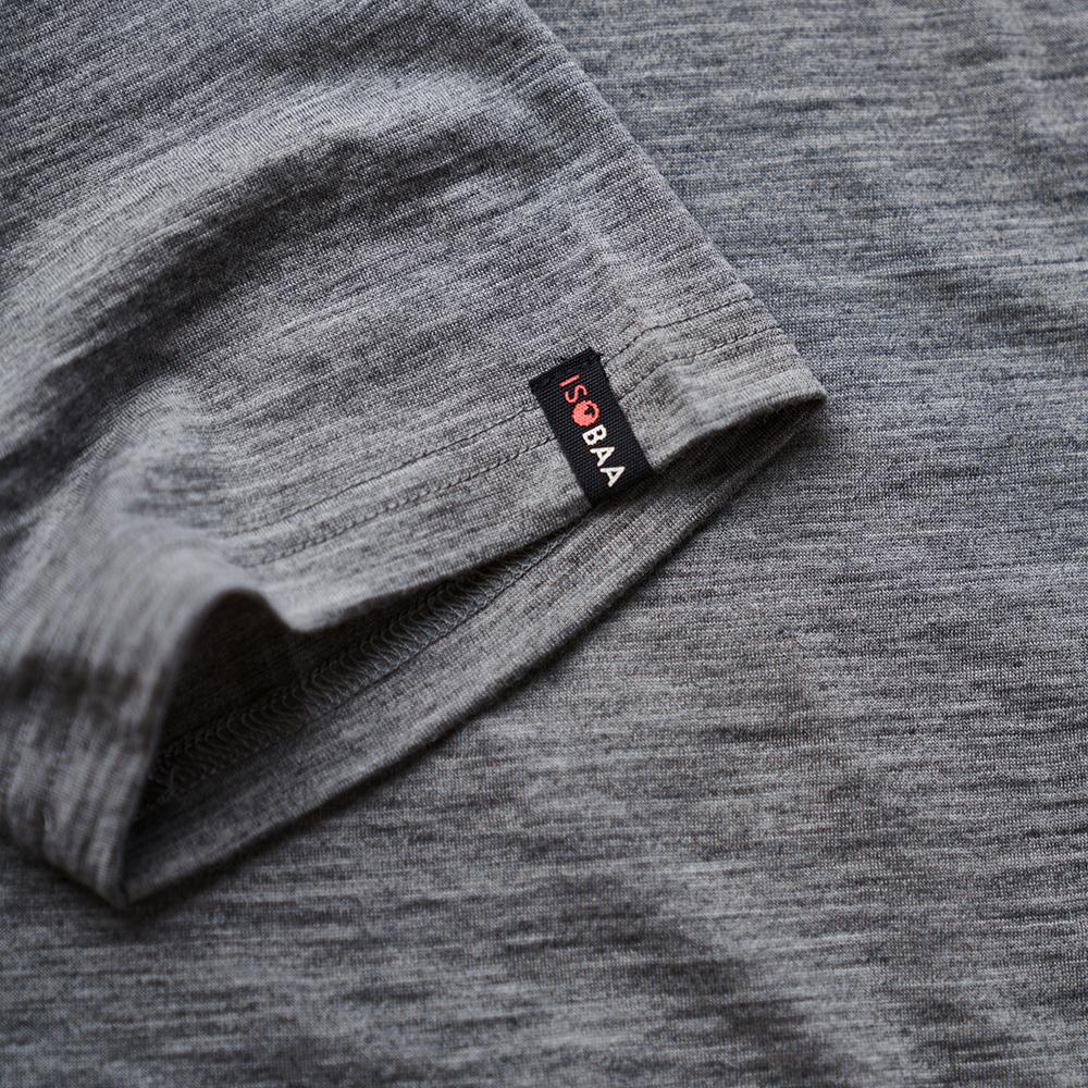 Isobaa | Mens Merino 150 Emblem Tee (Charcoal) | Conquer trails and city streets in comfort with Isobaa's superfine Merino T-Shirt.