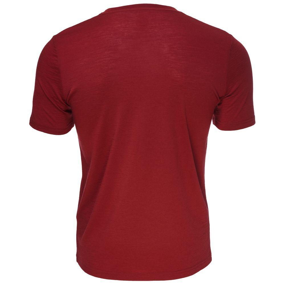 Isobaa | Mens Merino 150 Emblem Tee (Red) | Conquer trails and city streets in comfort with Isobaa's superfine Merino T-Shirt.