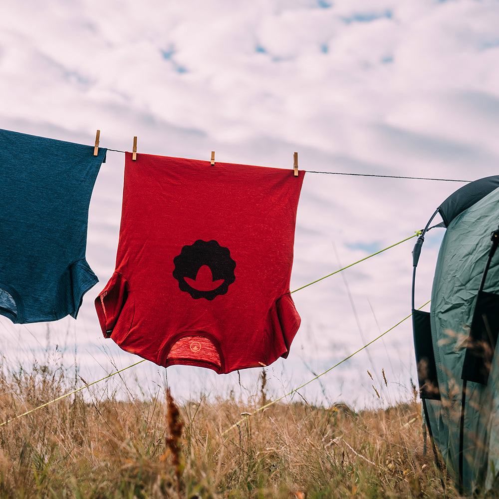 Isobaa | Mens Merino 150 Emblem Tee (Red) | Conquer trails and city streets in comfort with Isobaa's superfine Merino T-Shirt.