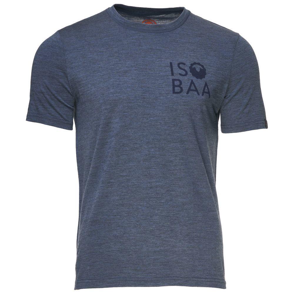 Isobaa | Mens Merino 150 Logo Tee (Denim) | Gear up for adventure with Isobaa's superfine Merino tee.