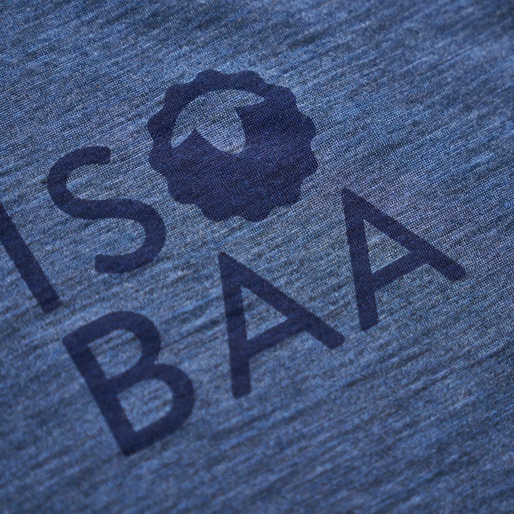 Isobaa | Mens Merino 150 Logo Tee (Denim) | Gear up for adventure with Isobaa's superfine Merino tee.