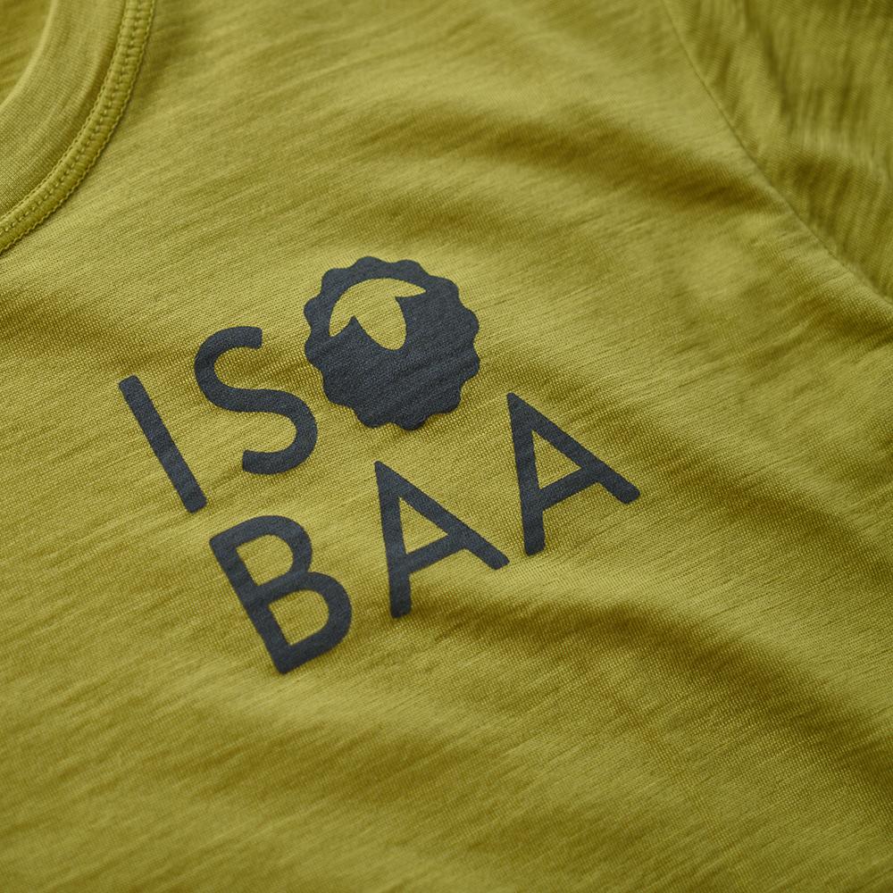 Isobaa | Mens Merino 150 Logo Tee (Lime) | Gear up for adventure with Isobaa's superfine Merino tee.