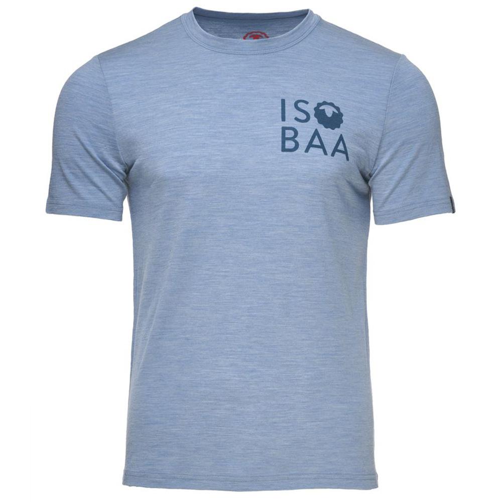 Isobaa | Mens Merino 150 Logo Tee (Sky) | Gear up for adventure with Isobaa's superfine Merino Tee.
