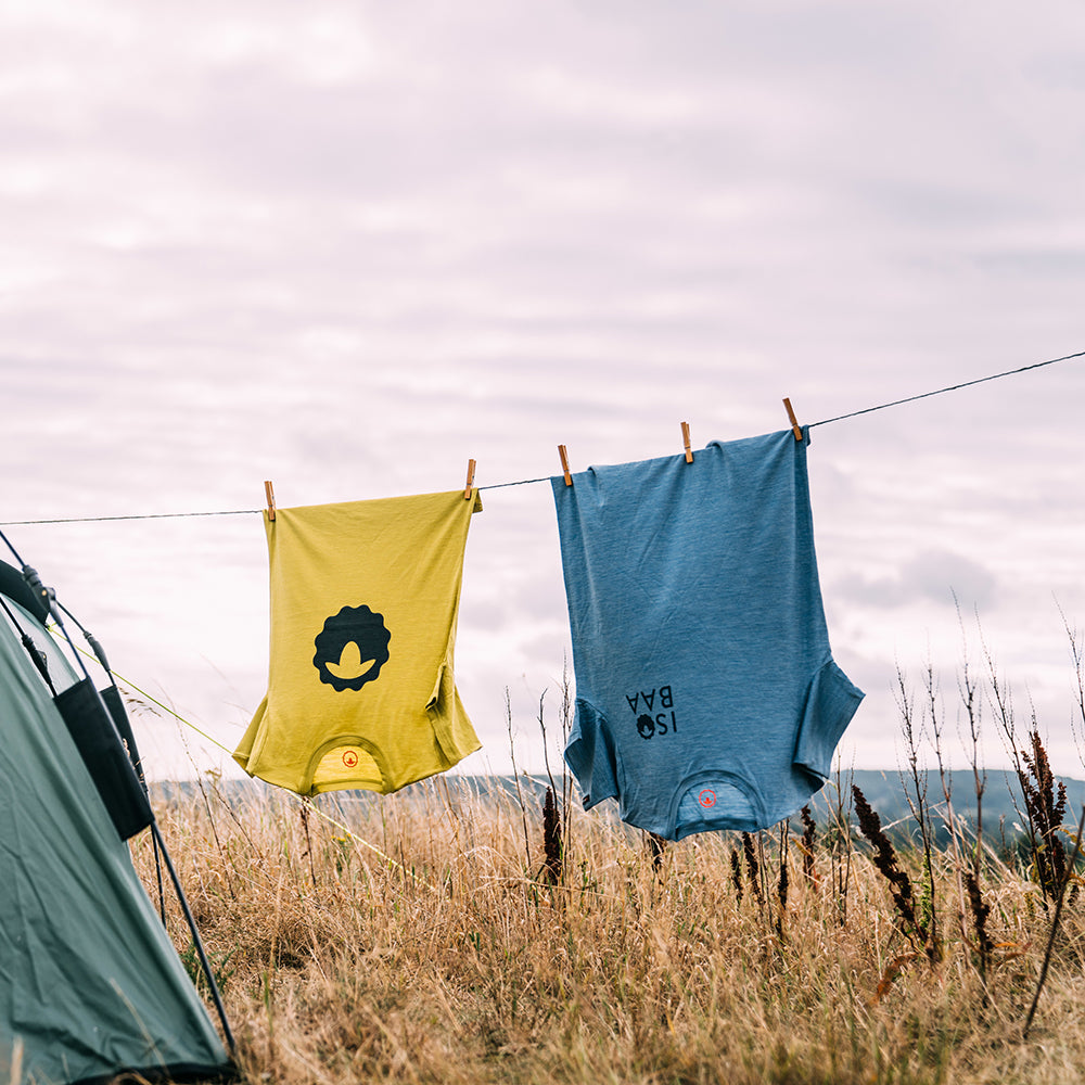 Isobaa | Mens Merino 150 Logo Tee (Sky) | Gear up for adventure with Isobaa's superfine Merino Tee.