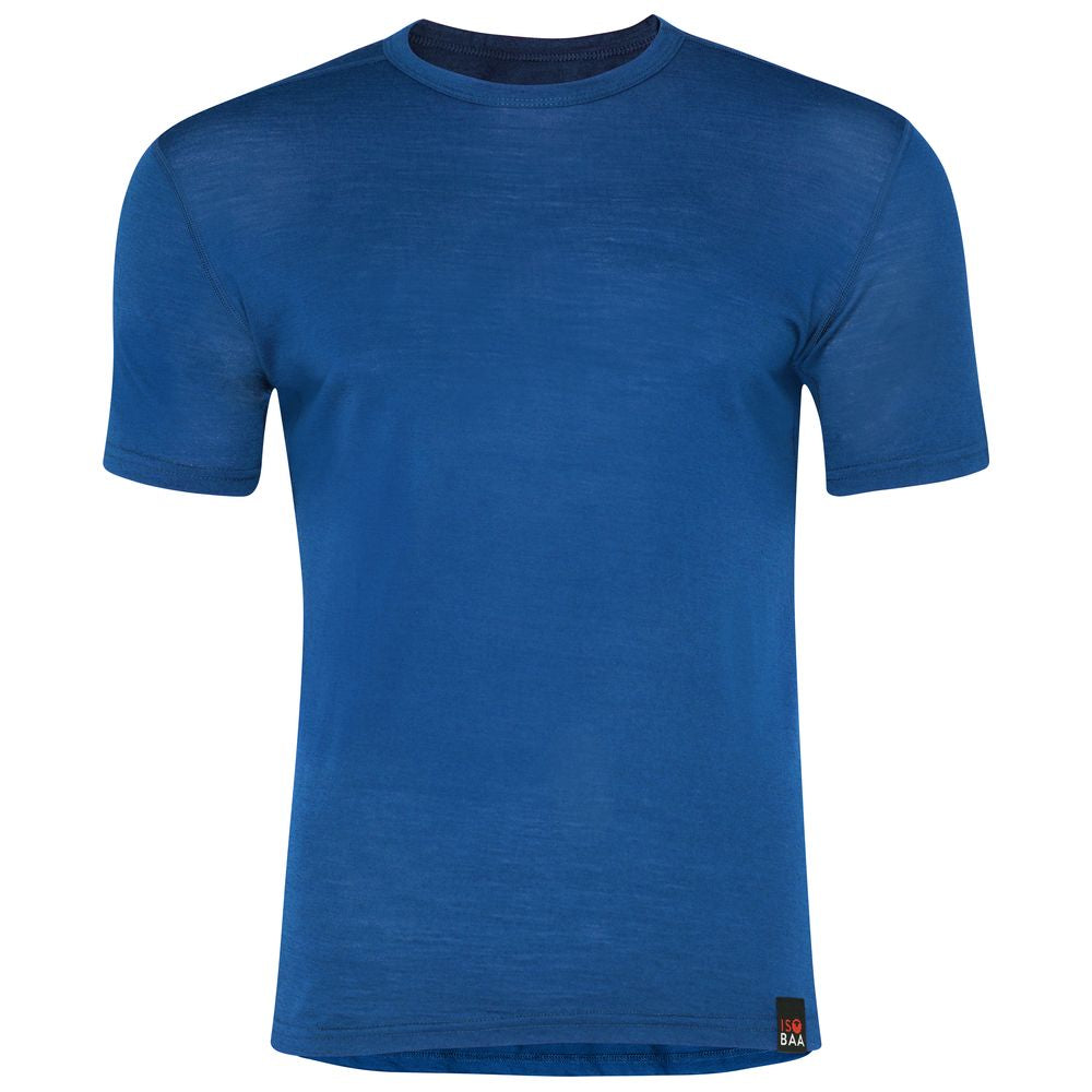 Isobaa | Mens Merino 150 Short Sleeve Crew (Blue) | Gear up for performance and comfort with Isobaa's technical Merino short-sleeved top.
