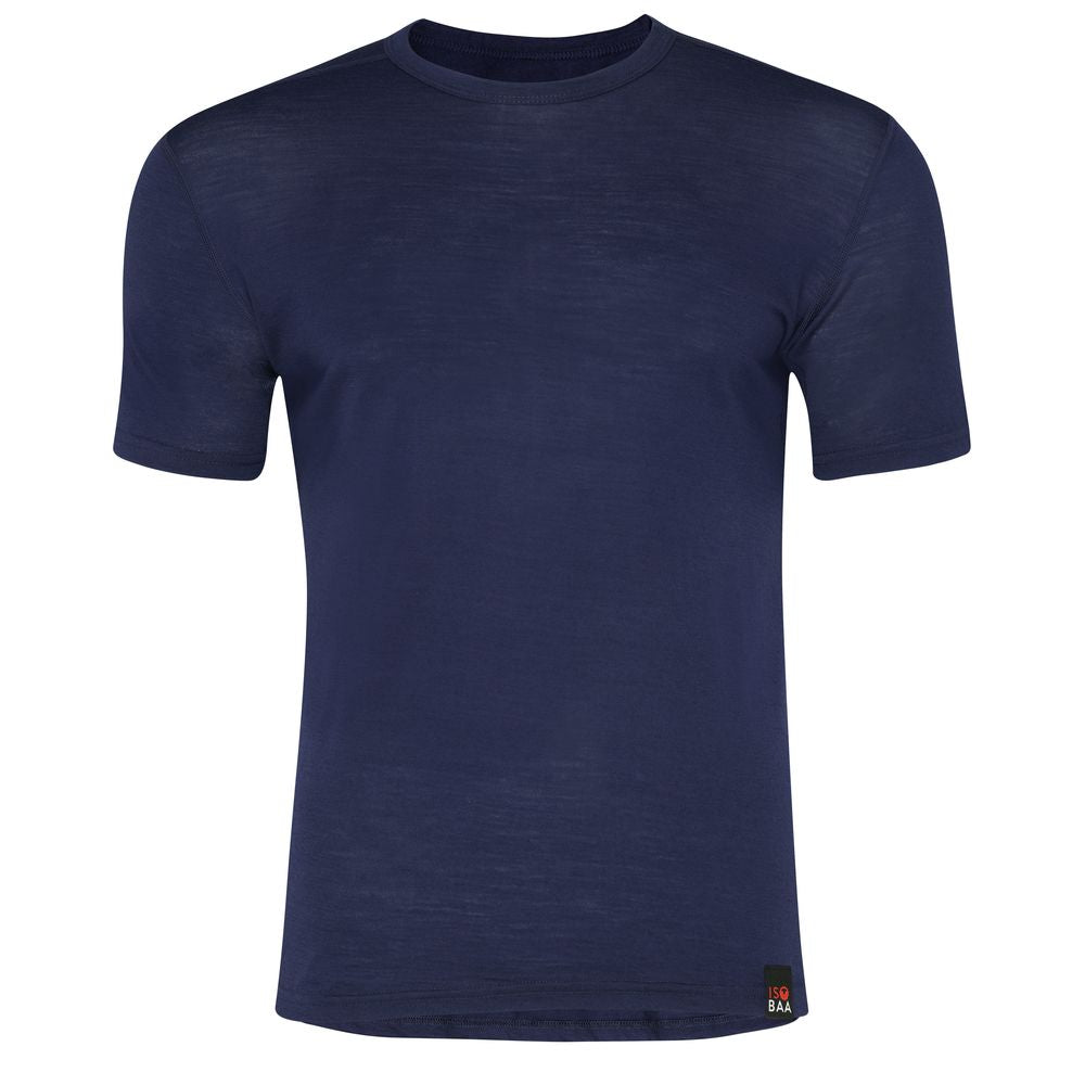 Isobaa | Mens Merino 150 Short Sleeve Crew (Navy) | Gear up for performance and comfort with Isobaa's technical Merino short-sleeved top.