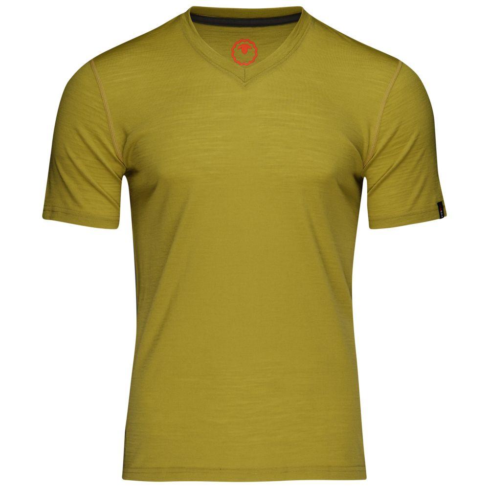 Isobaa | Mens Merino 150 V-Neck Tee (Lime) | Embark on new adventures with Isobaa's superfine Merino V-neck Tee.