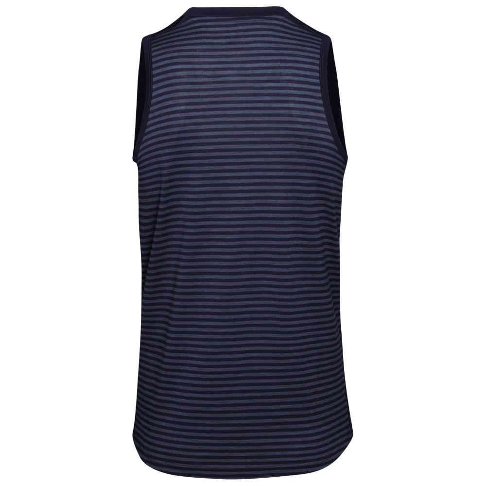 Isobaa | Mens Merino 150 Vest (Mini Stripe Navy/Denim) | Be ready for any adventure with Isobaa's superfine Merino sleeveless Vest.