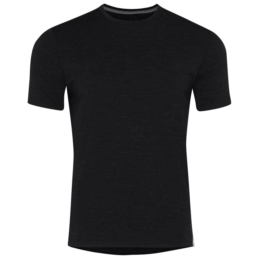 Isobaa | Mens Merino Blend 160 PJ T-Shirt (Black Melange) | Our superfine Merino blend T-shirt.