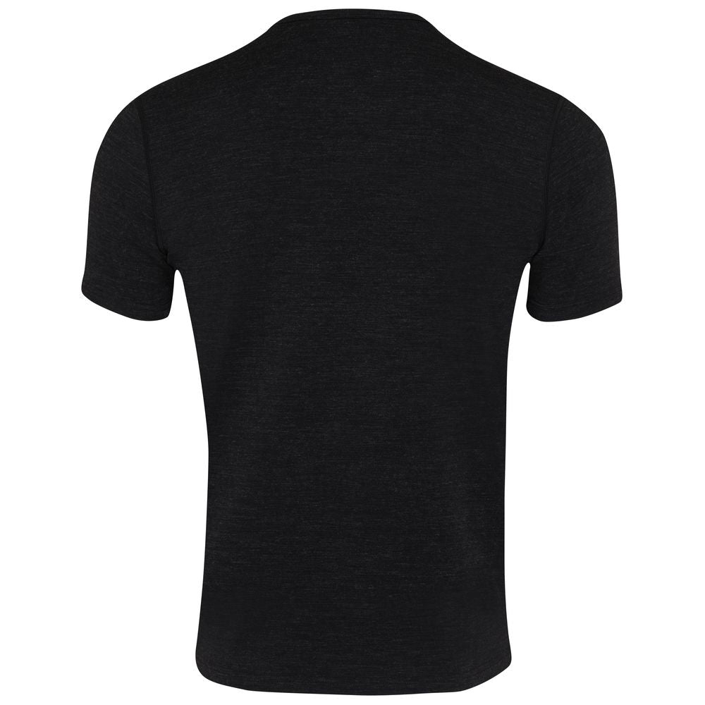 Isobaa | Mens Merino Blend 160 PJ T-Shirt (Black Melange) | Our superfine Merino blend T-shirt.