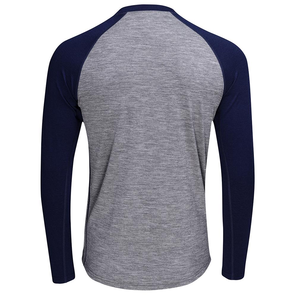 Isobaa | Mens Merino 180 Baseball Crew (Charcoal/Navy) | Experience the power of Merino wool with this ultimate outdoor base layer.
