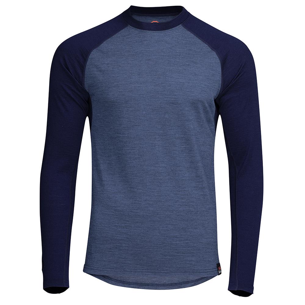 Isobaa | Mens Merino 180 Baseball Crew (Denim/Navy) | Experience the power of Merino wool with this ultimate outdoor base layer.