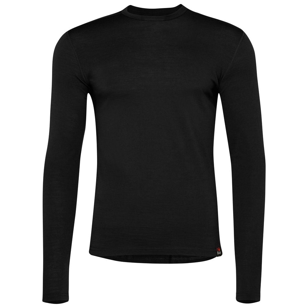 Isobaa | Mens Merino 180 Long Sleeve Crew (Black) | Get outdoors with the ultimate Merino wool long-sleeve top.