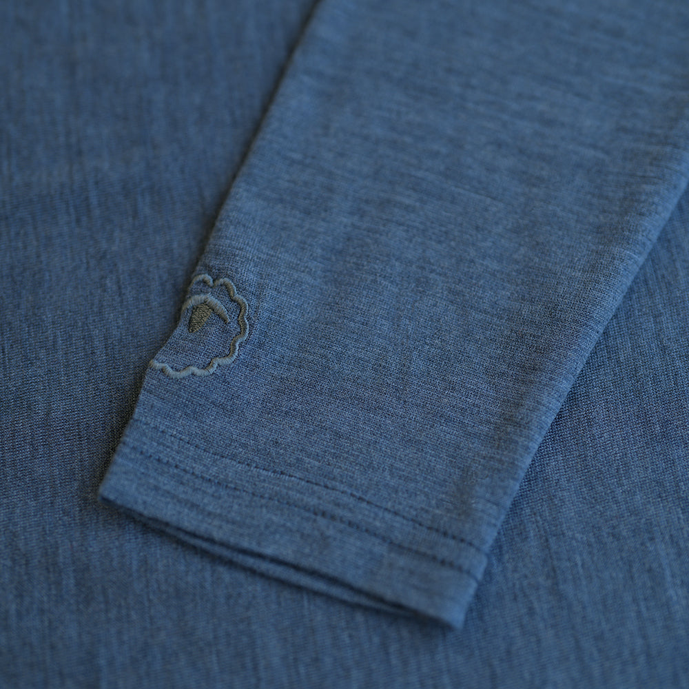 Isobaa | Mens Merino 180 Long Sleeve Crew (Denim) | Get outdoors with the ultimate Merino wool long-sleeve top.