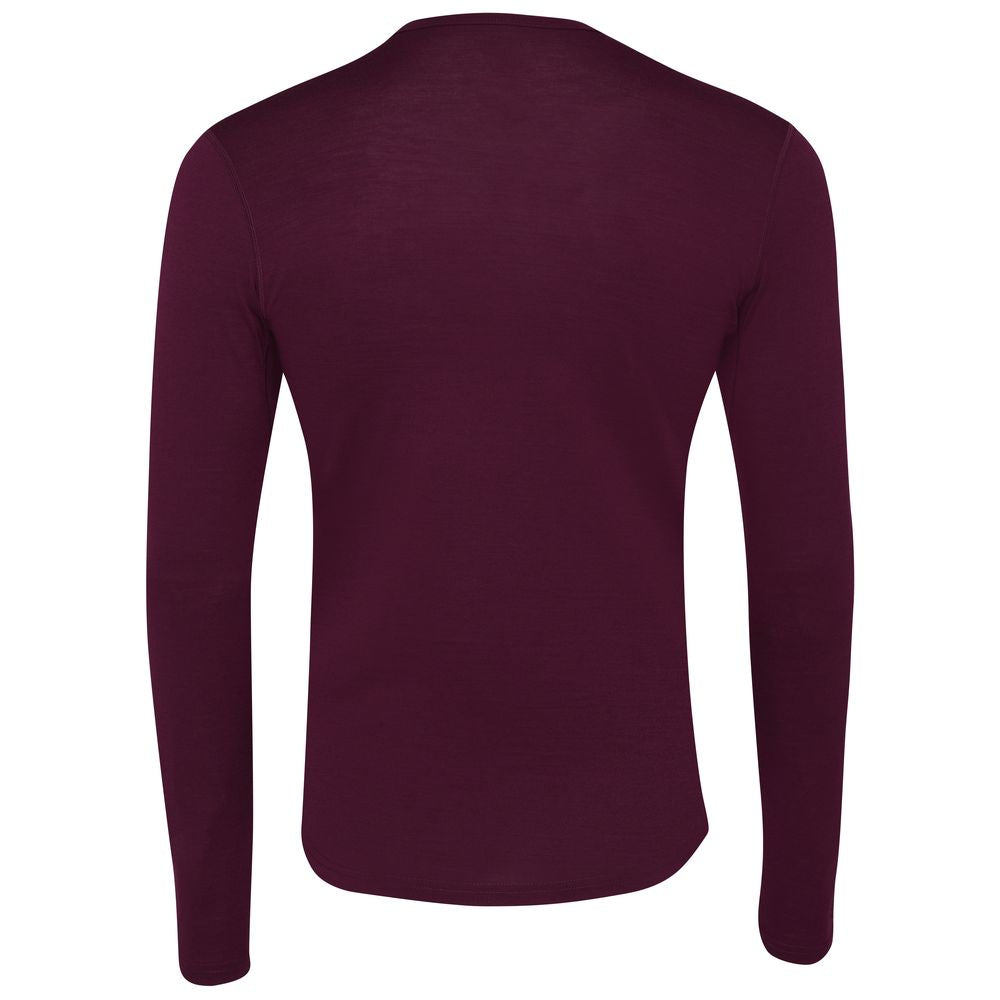 Isobaa | Mens Merino 180 Long Sleeve Crew (Wine) | Get outdoors with the ultimate Merino wool long-sleeve top.