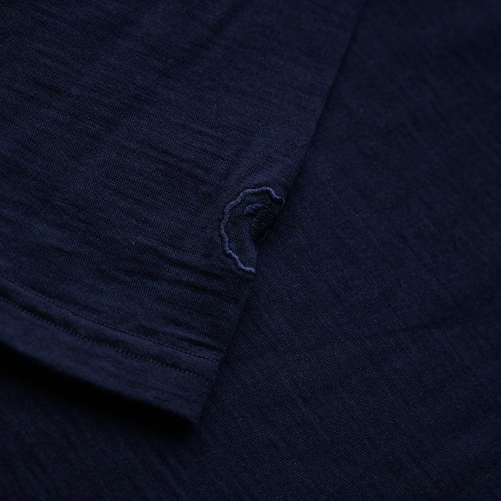 Isobaa | Mens Merino 200 Long Sleeve Polo Shirt (Navy/Denim) | Discover unmatched comfort with our 200gm Merino wool polo.