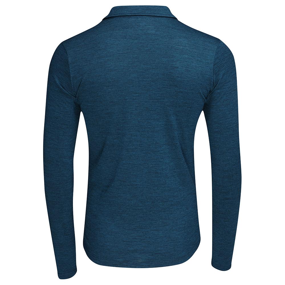 Isobaa | Mens Merino 200 Long Sleeve Polo Shirt (Petrol/Lime) | Discover unmatched comfort with our 200gm Merino wool polo.