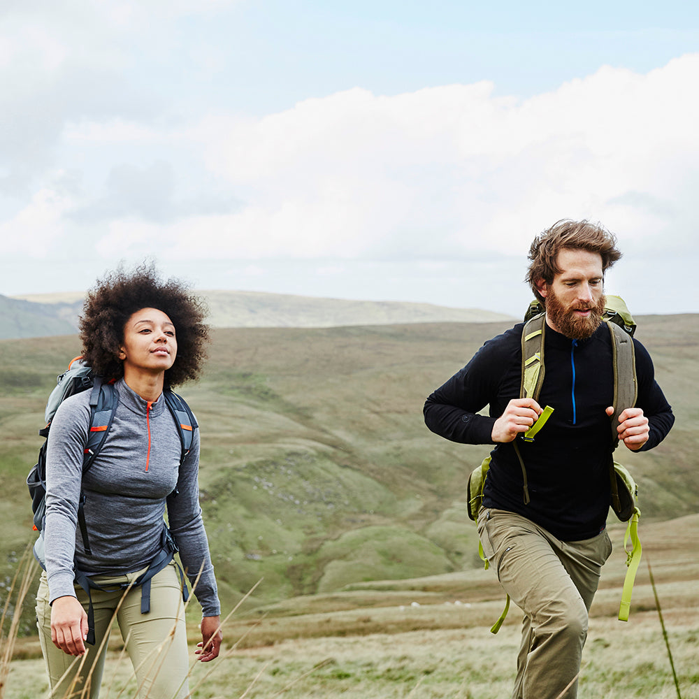 Isobaa | Mens Merino 200 Long Sleeve Zip Neck (Black) | Experience the best of 200gm Merino wool with this ultimate half-zip top – your go-to for challenging hikes, chilly bike commutes, post-workout layering, and unpredictable weather. | Model: Craig