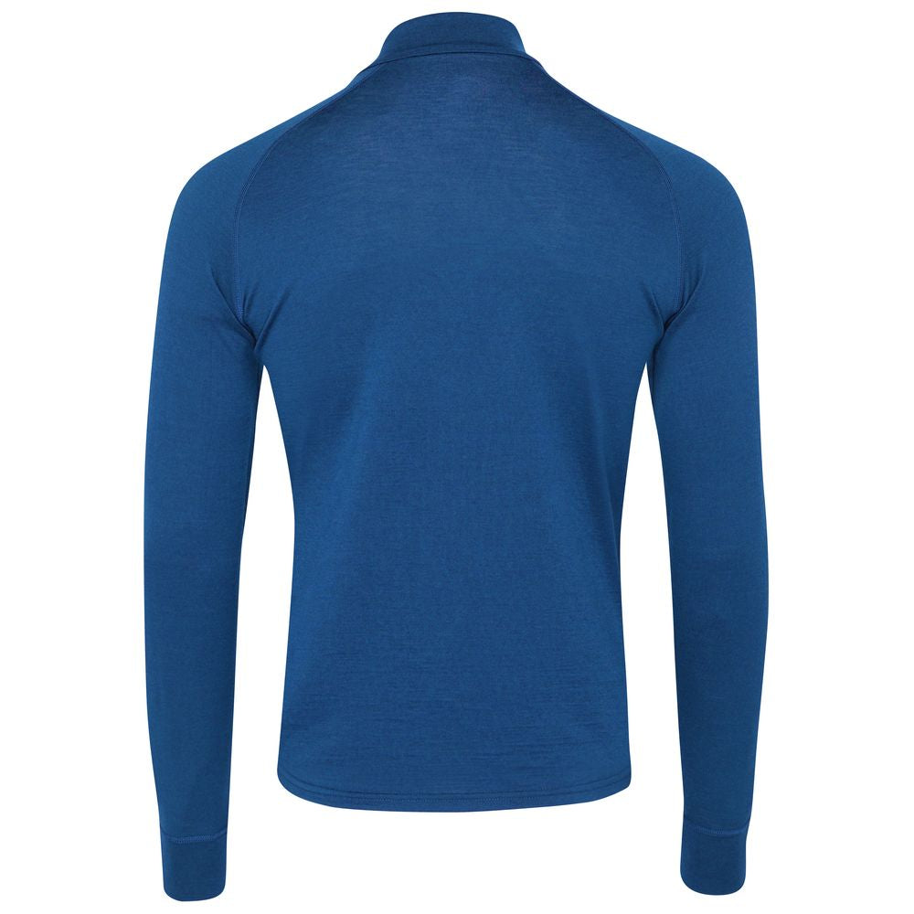 Isobaa | Mens Merino 200 Long Sleeve Zip Neck (Blue) | Experience the best of 200gm Merino wool with this ultimate half-zip top – your go-to for challenging hikes, chilly bike commutes, post-workout layering, and unpredictable weather.