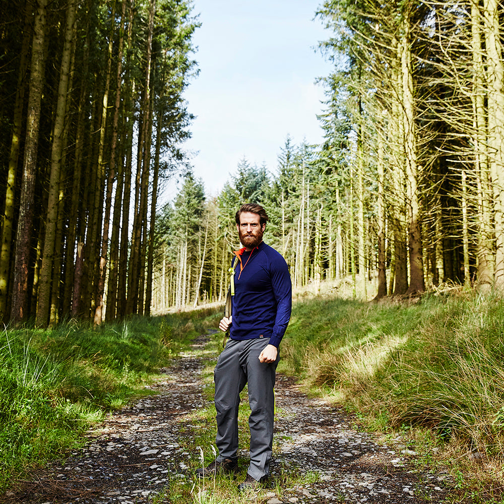 Isobaa | Mens Merino 200 Long Sleeve Zip Neck (Navy) | Experience the best of 200gm Merino wool with this ultimate half-zip top – your go-to for challenging hikes, chilly bike commutes, post-workout layering, and unpredictable weather. | Model: Craig