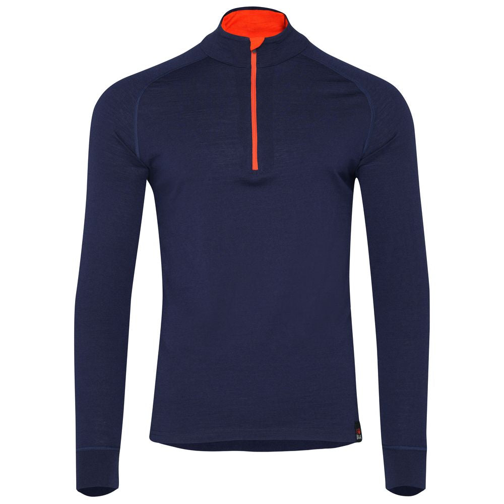 Isobaa | Mens Merino 200 Long Sleeve Zip Neck (Navy) | Experience the best of 200gm Merino wool with this ultimate half-zip top – your go-to for challenging hikes, chilly bike commutes, post-workout layering, and unpredictable weather.