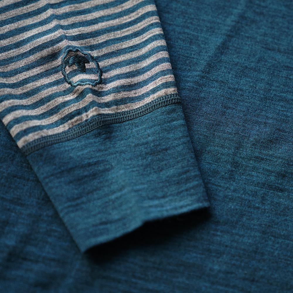 Isobaa | Mens Merino 200 Long Sleeve Zip Neck (Petrol/Charcoal) | Experience the best of 200gm Merino wool with this ultimate half-zip top – your go-to for challenging hikes, chilly bike commutes, post-workout layering, and unpredictable weather.