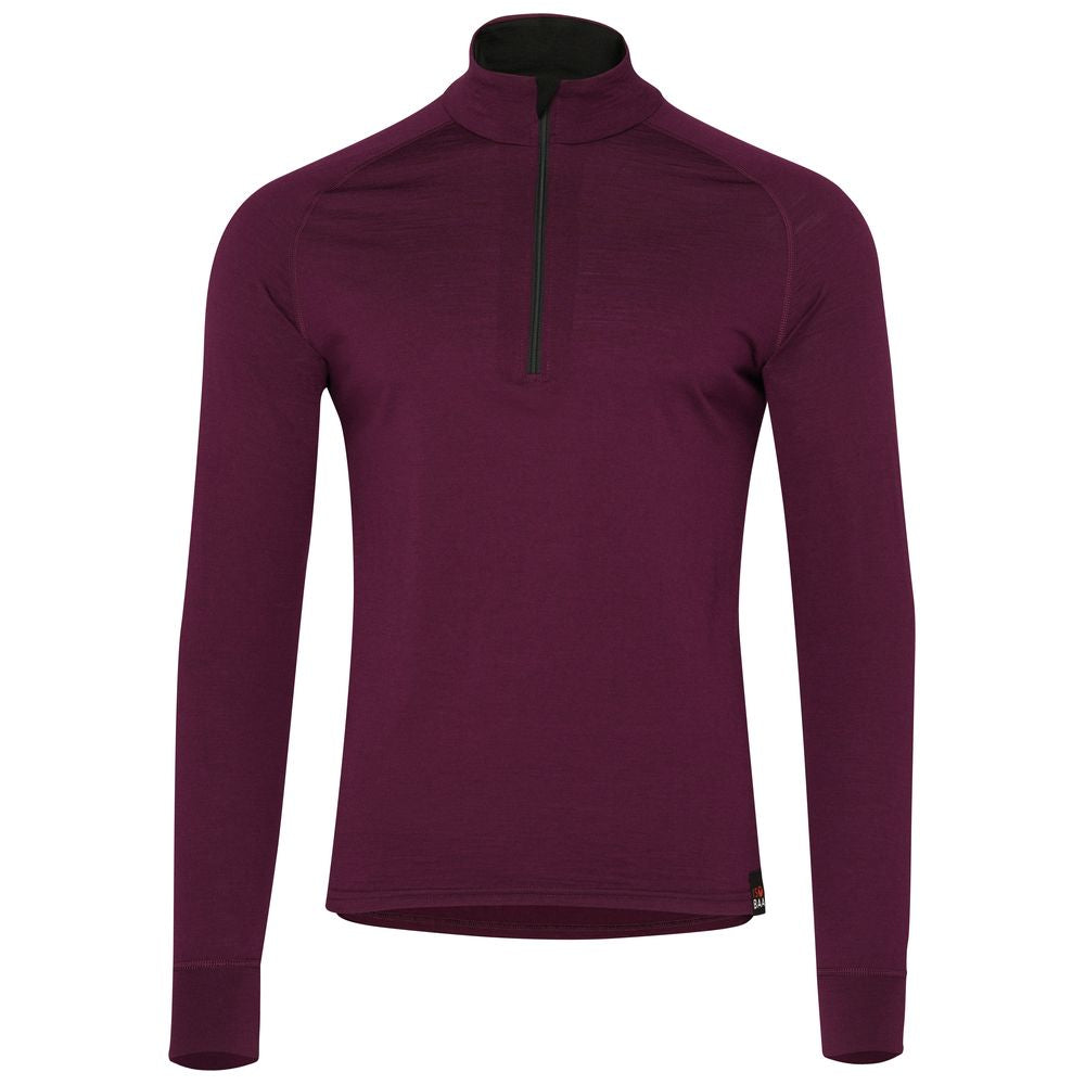 Isobaa | Mens Merino 200 Long Sleeve Zip Neck (Wine) | Experience the best of 200gm Merino wool with this ultimate half-zip top – your go-to for challenging hikes, chilly bike commutes, post-workout layering, and unpredictable weather.