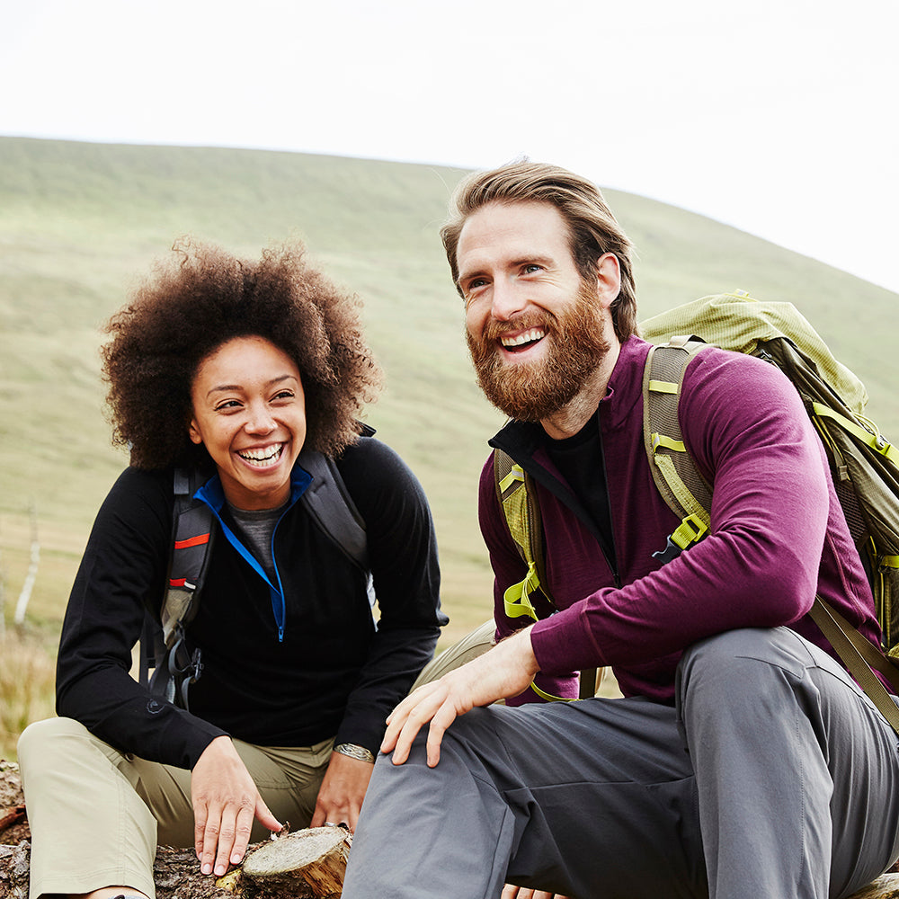 Isobaa | Mens Merino 200 Long Sleeve Zip Neck (Wine) | Experience the best of 200gm Merino wool with this ultimate half-zip top – your go-to for challenging hikes, chilly bike commutes, post-workout layering, and unpredictable weather. | Model: Craig