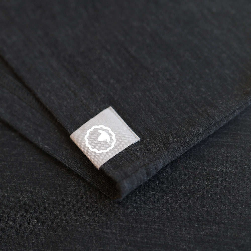 Isobaa | Mens Merino Blend 200 PJ Shorts (Black Melange) | Discover breathable comfort with our Merino blend shorts.
