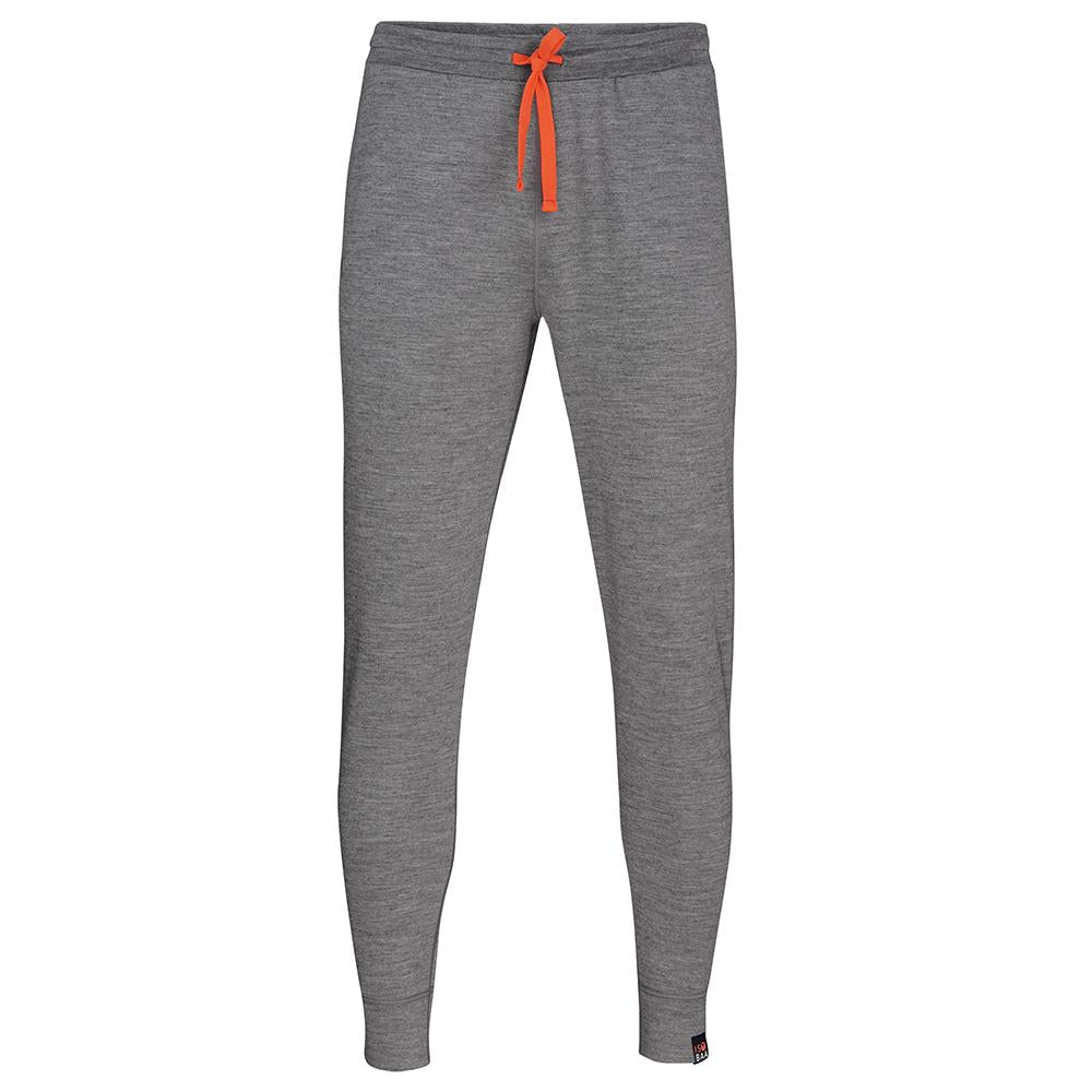 Isobaa | Mens Merino 260 Lounge Cuffed Joggers (Charcoal/Orange) | Discover unparalleled comfort and versatility with our luxurious 260gm Merino wool lounge joggers.