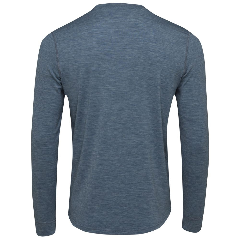 Isobaa | Mens Merino Blend 160 PJ Henley (Ocean Melange) | Relax with our superfine Merino blend Henley.