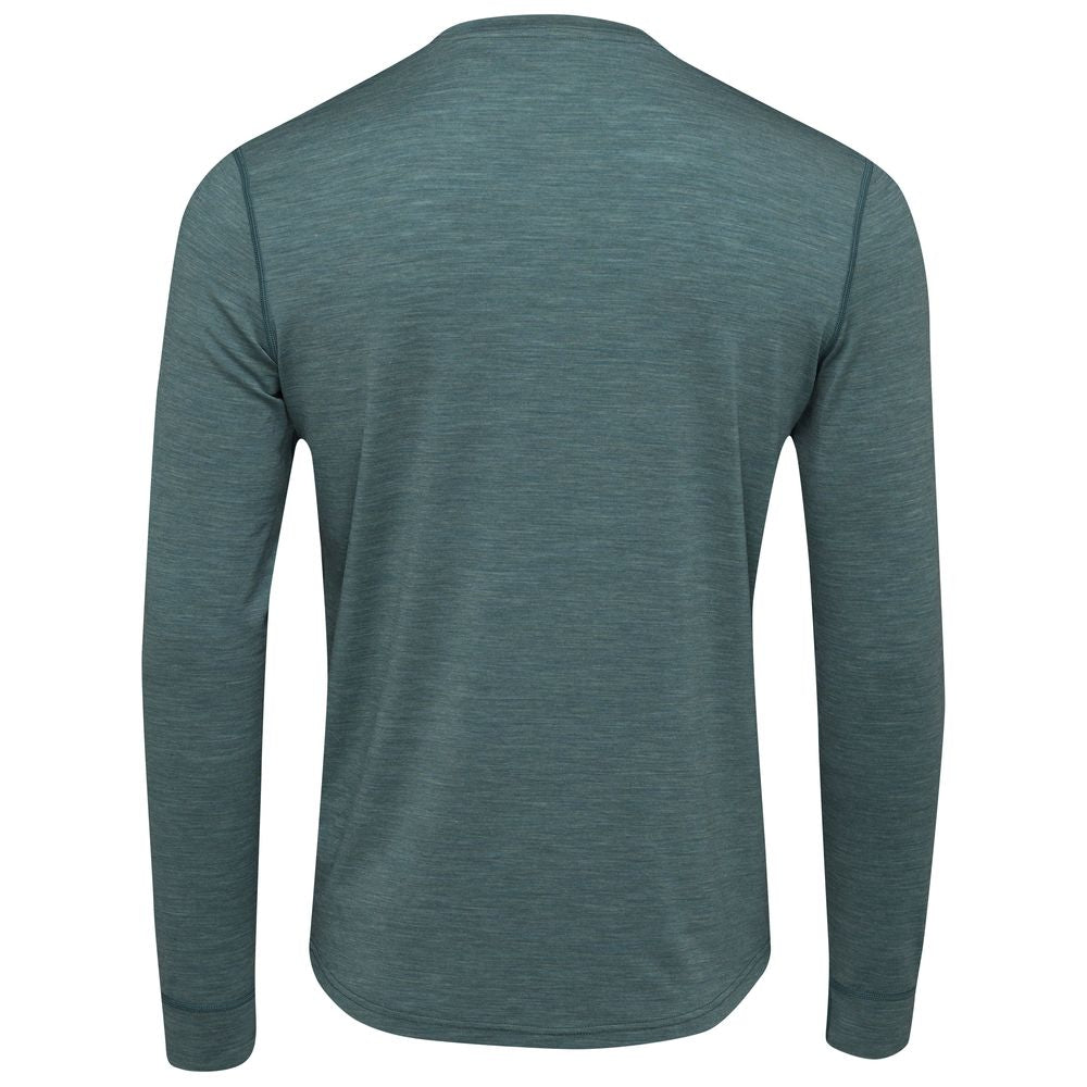 Isobaa | Mens Merino Blend 160 PJ Henley (Sage Melange) | Relax with our superfine Merino blend Henley.